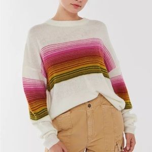Urban Outfitters Sofia Fuzzy Rainbow Pullover Sweater XS